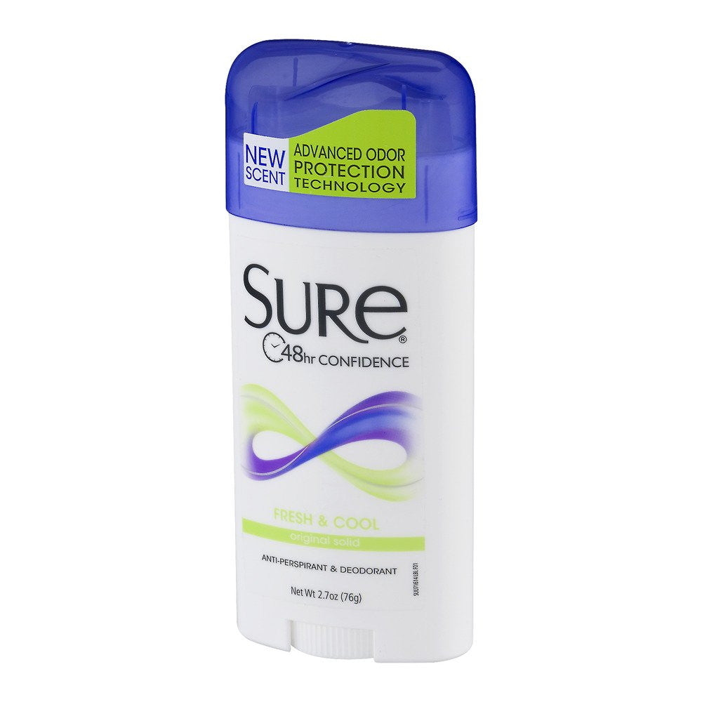 Sure Anti-Perspirant And Deodorant Invisible Solid Fresh And Cool - 2.6 Oz